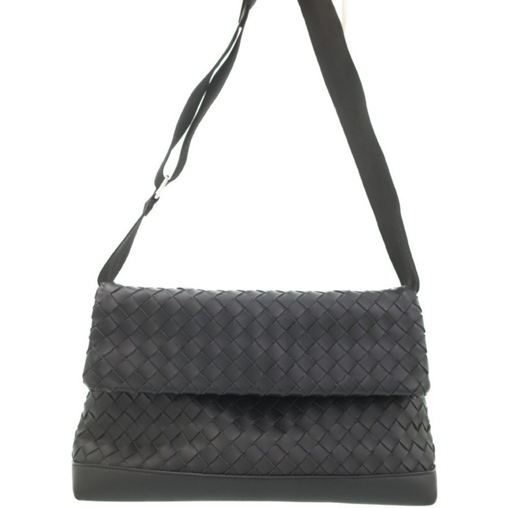 Bottega Veneta Intrecciato Shoulder Bag Black